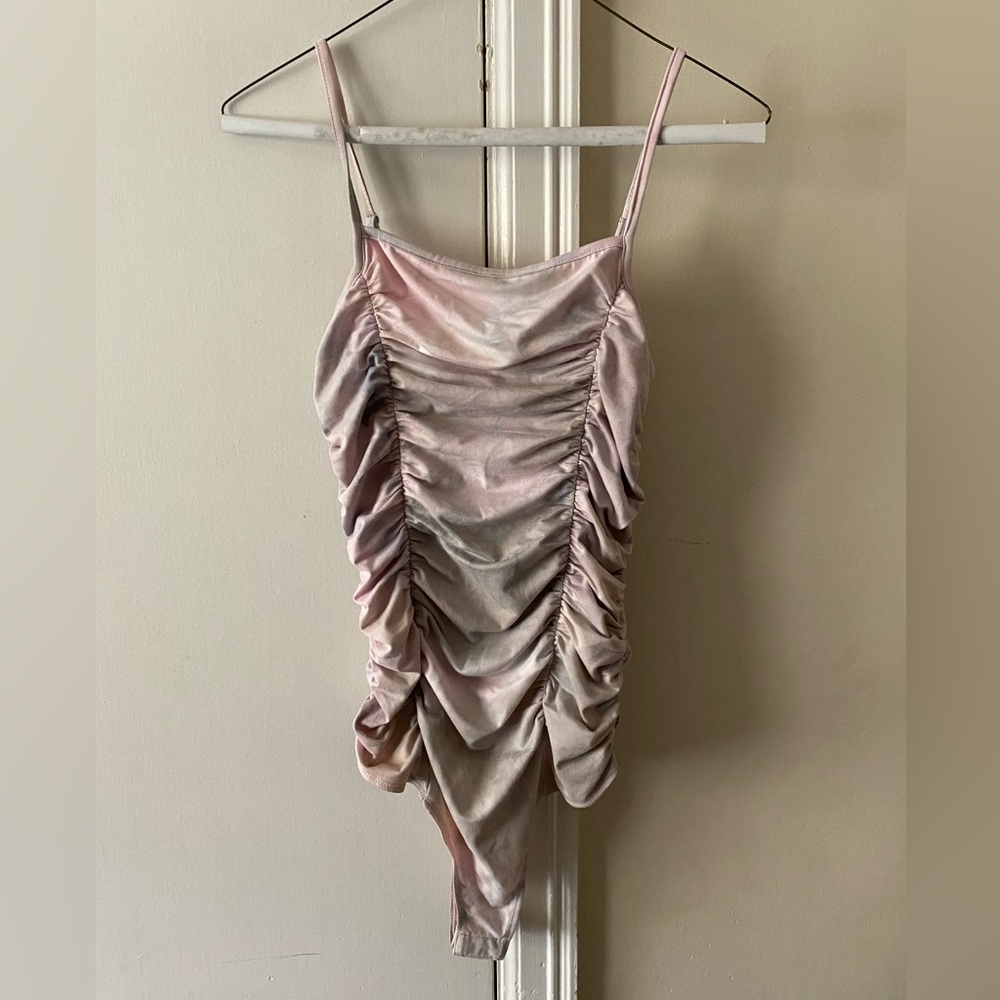 Le Lis pink grey tie dye bodysuit size small